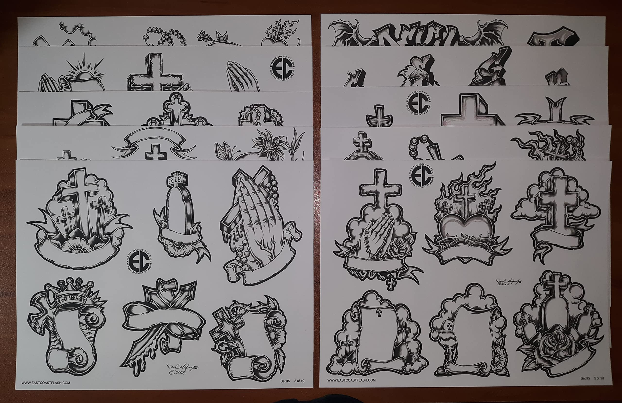 Amazon.com : Black And Gray Religious Tattoo Flash 10 Sheets